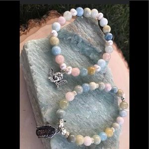 Morganite & pearl bracelet